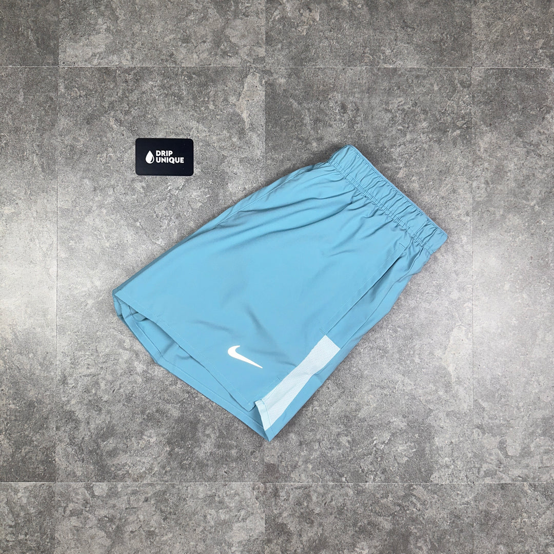Nike Dri-Fit Challenger Shorts 5" Denim Turquoise, Nike Challenger Shorts, dripuniqueuk