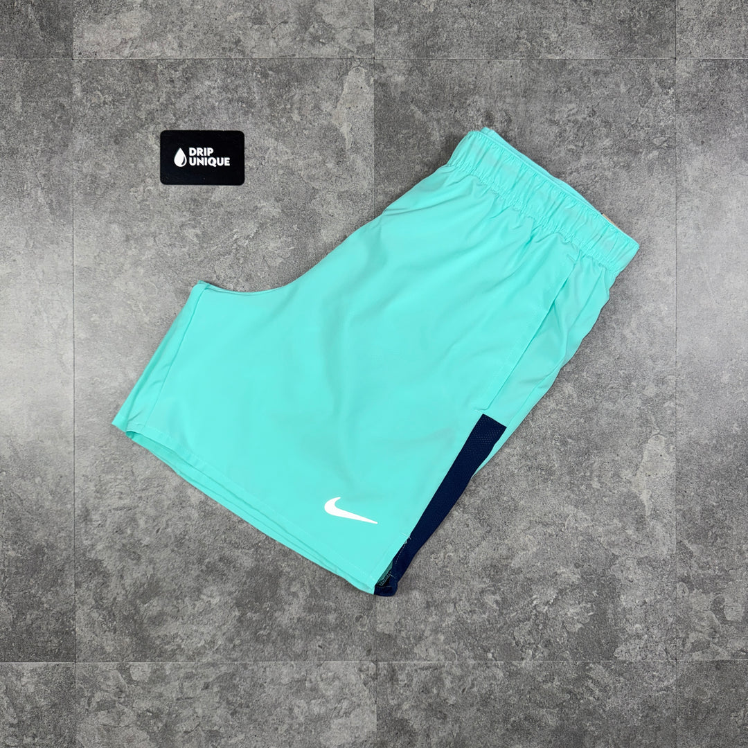 Nike Dri-Fit Challenger Shorts 7" Turquoise / Navy, nike challenger shorts, dripuniqueuk