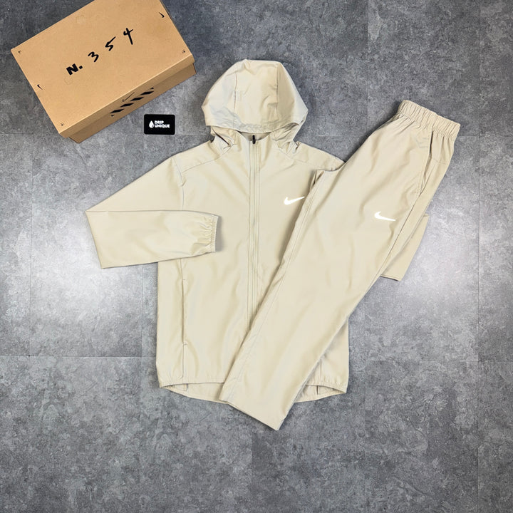 Nike Dri-Fit Form Windrunner Jacket Beige & Beige Nike Challenger Pants Set, nike form set, dripuniqueuk