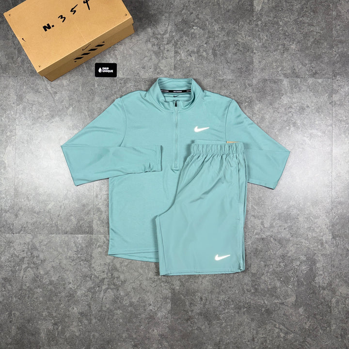 Nike Dri-Fit Pacer 1/4 Zip Cannon & Cannon Challenger Shorts Set, nike set, dripuniqueuk