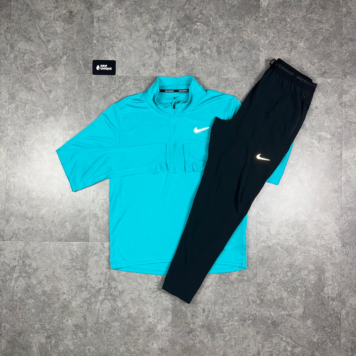 Nike Dri-Fit Pacer 1/4 Zip Dusty Cactus & Black Phenom Pants Set, Nike Sets, dripuniqueuk