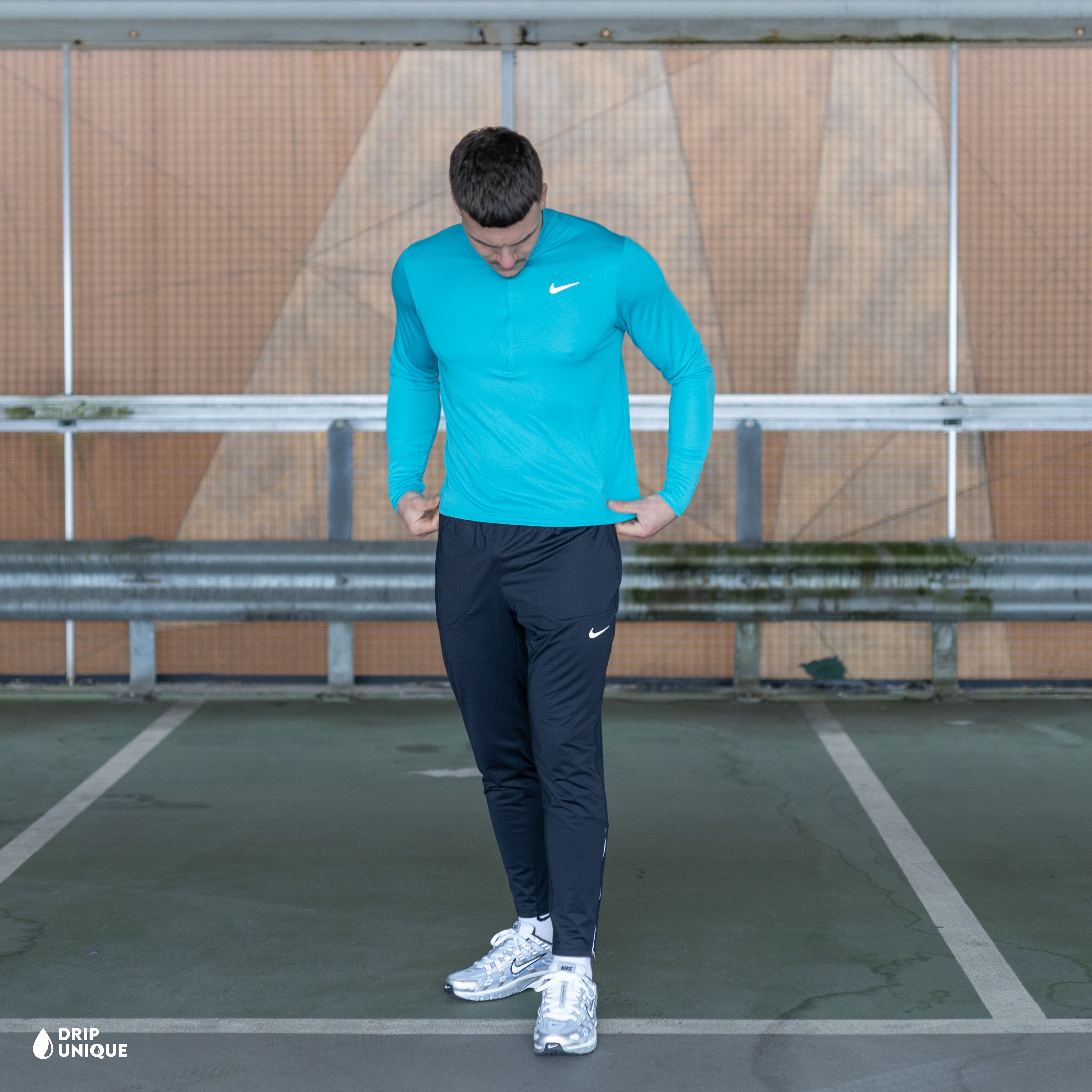 Nike Dri-Fit Pacer 1/4 Zip Dusty Cactus & Black Phenom Pants Set