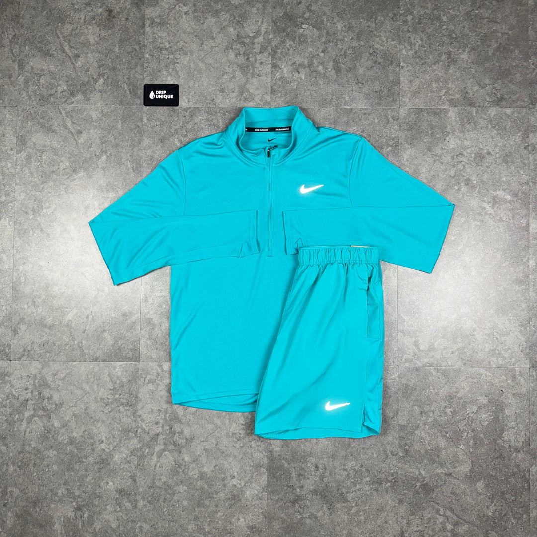 Nike Dri-Fit Pacer 1/4 Zip Dusty Catus & Dusty Cactus Challenger Shorts Set, Nike Sets, dripuniqueuk