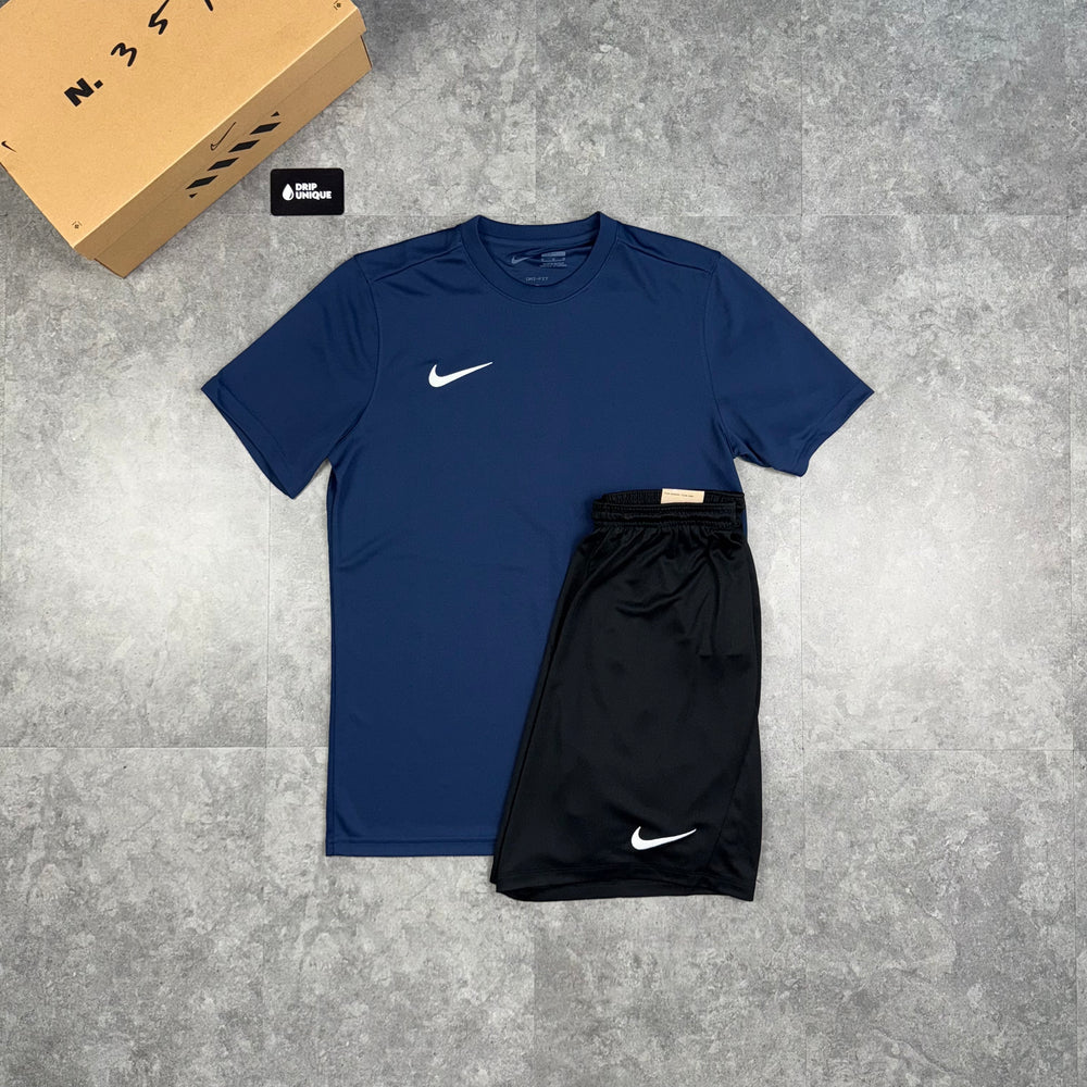 Nike Dri-Fit T-Shirt Navy Blue & Black Dri-Fit Shorts Set, Nike Sets for men, dripuniqueuk