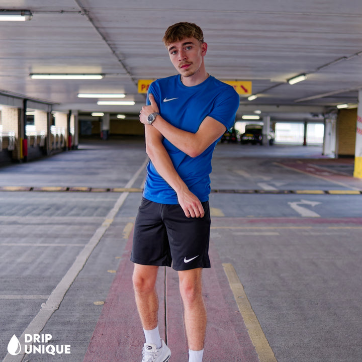 Nike Dri-Fit T-Shirt Royal Blue & Black Dri-Fit Shorts Set, Nike Dri Fit Shorts Set, dripuniqueuk