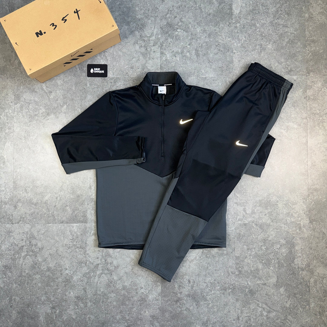 Nike Dri-Fit Winterized Pacer 1/4 Zip Black & Black Therma-Fit Pants Set, nike 1/4 zip set, dripuniqueuk