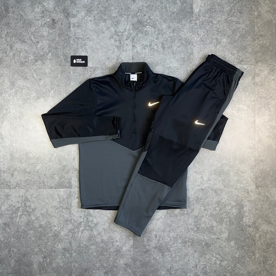 Nike Dri-Fit Winterized Pacer 1/4 Zip Black & Black Therma-Fit Pants Set, nike set, dripuniqueuk