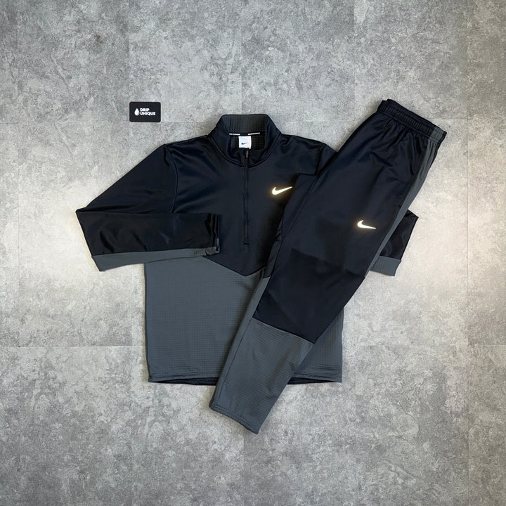Nike Dri-Fit Winterized Pacer 1/4 Zip Black & Black Therma-Fit Pants Set, nike set, dripuniqueuk