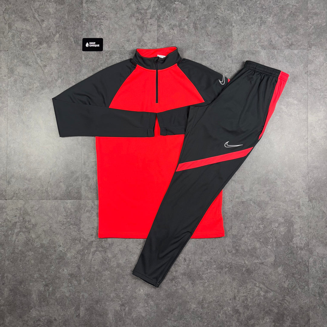Nike Dri Fit 1/4 Zip Red & Red Dri Fit Pants Set, Nike Sets, dripuniqueuk