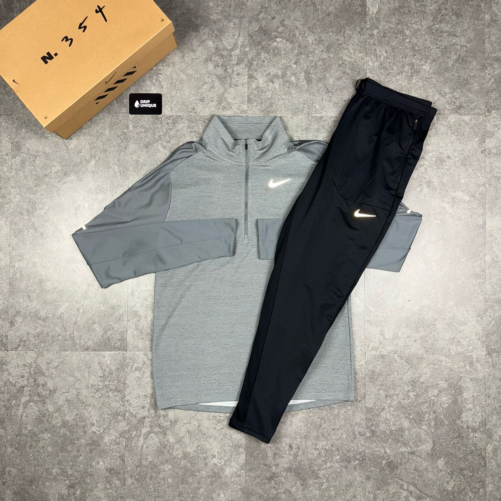 Nike Element 1/4 Zip Grey & Black Phenom Pants Set, Nike Sets, dripuniqueuk