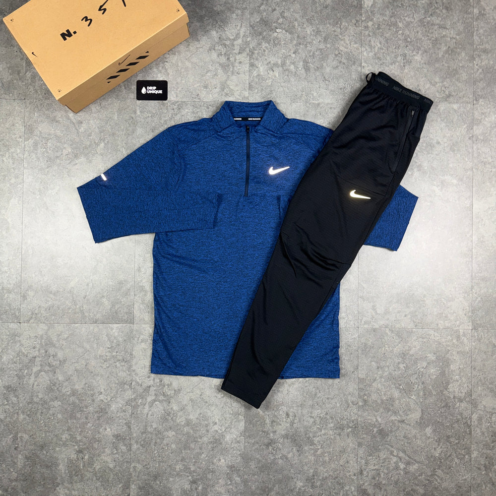 Nike Element 1/4 Zip Royal Blue & Black Phenom Pants Set, nike 1/4 zip set, dripuniqueuk