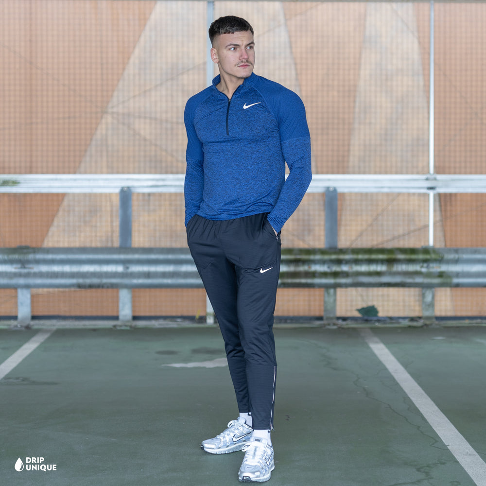 Nike Element 1/4 Zip Royal Blue & Black Phenom Pants Set, nike 1/4 zip top set, dripuniqueuk