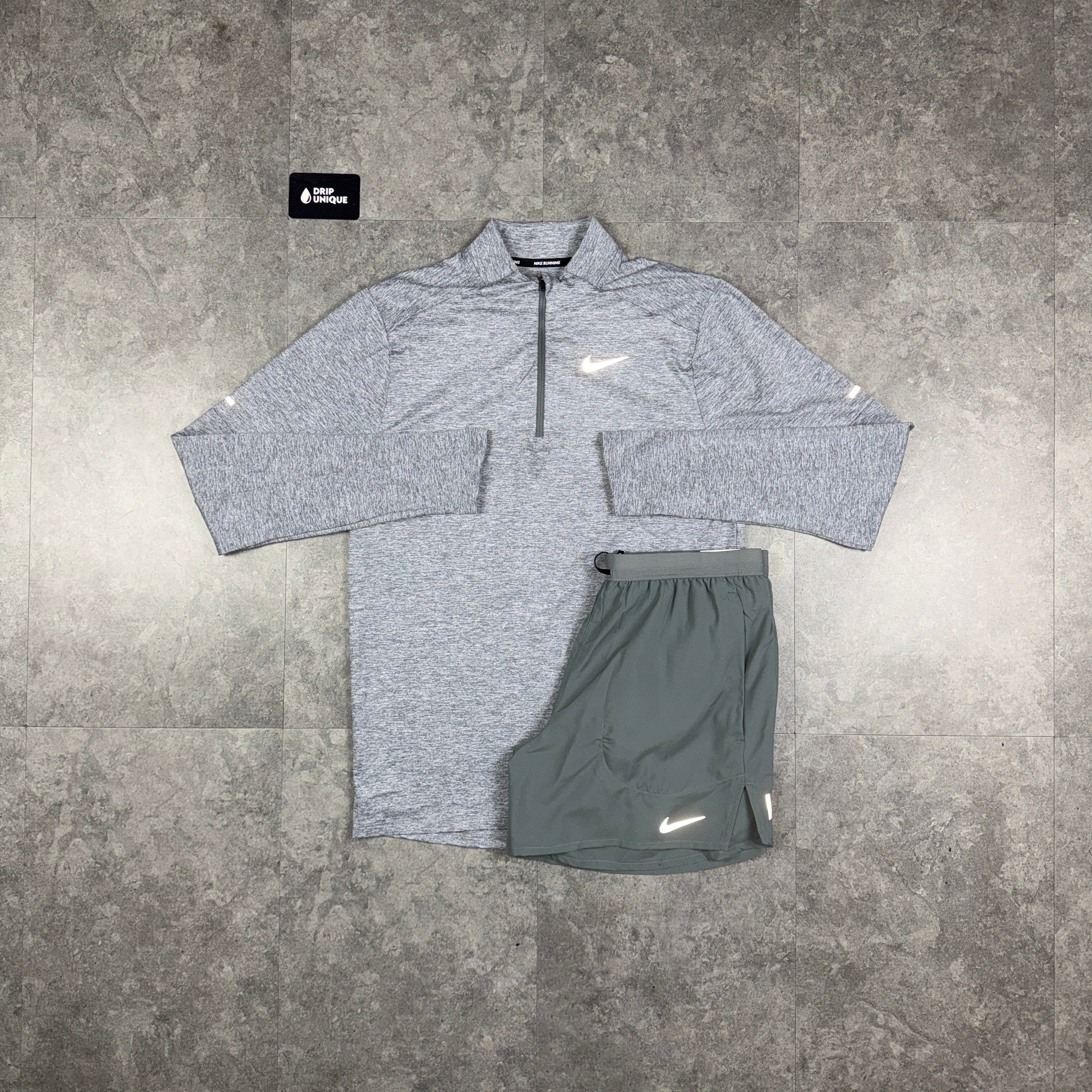 nike element half zip top grey