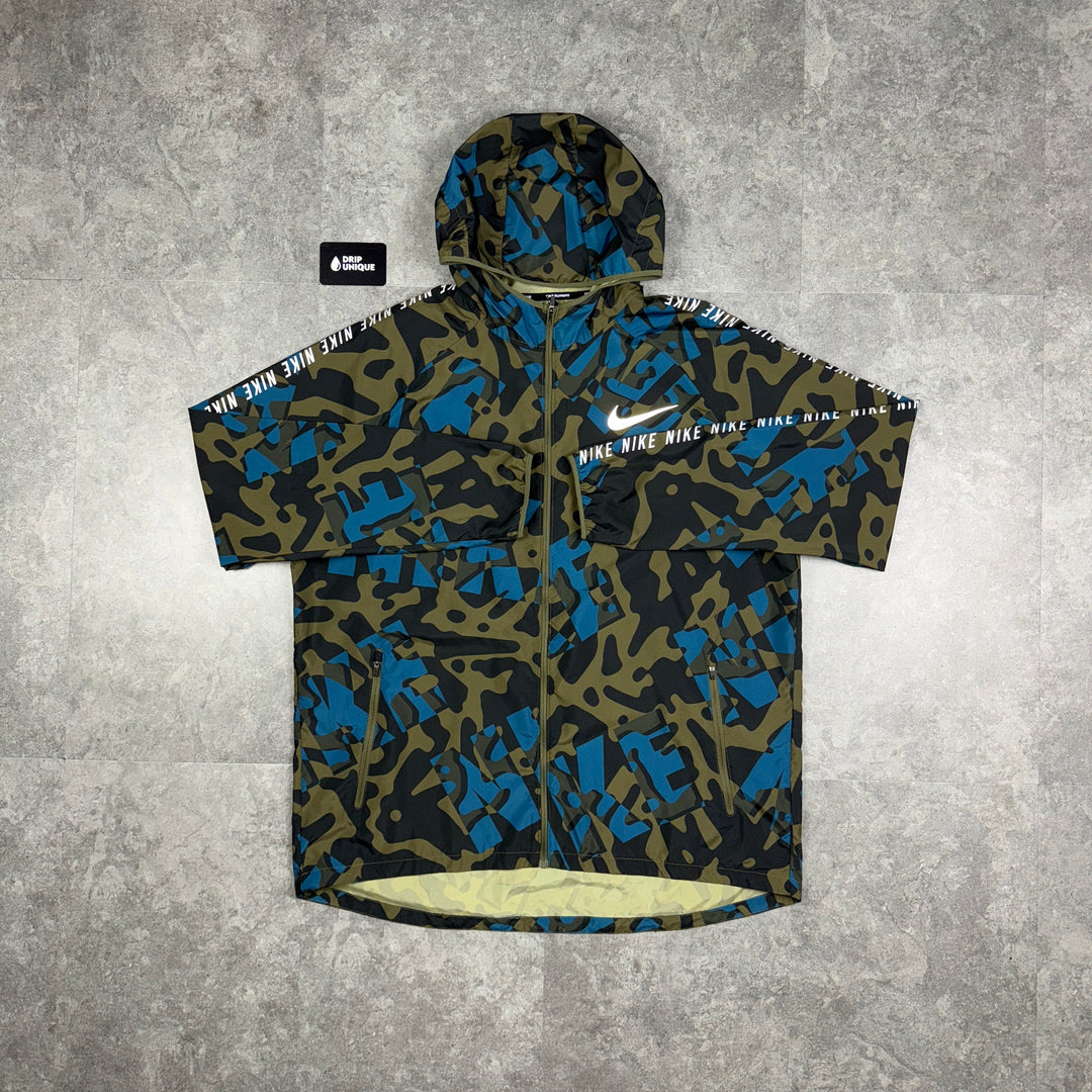 Nike Essential Camo Dubai Windrunner Jacket Green, Nike Jacket, dripuniqueuk
