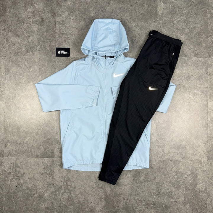 Nike Essential Windrunner Jacket Armoury Blue & Black Nike Phenom Pants Set, Nike Sets, dripuniqueuk