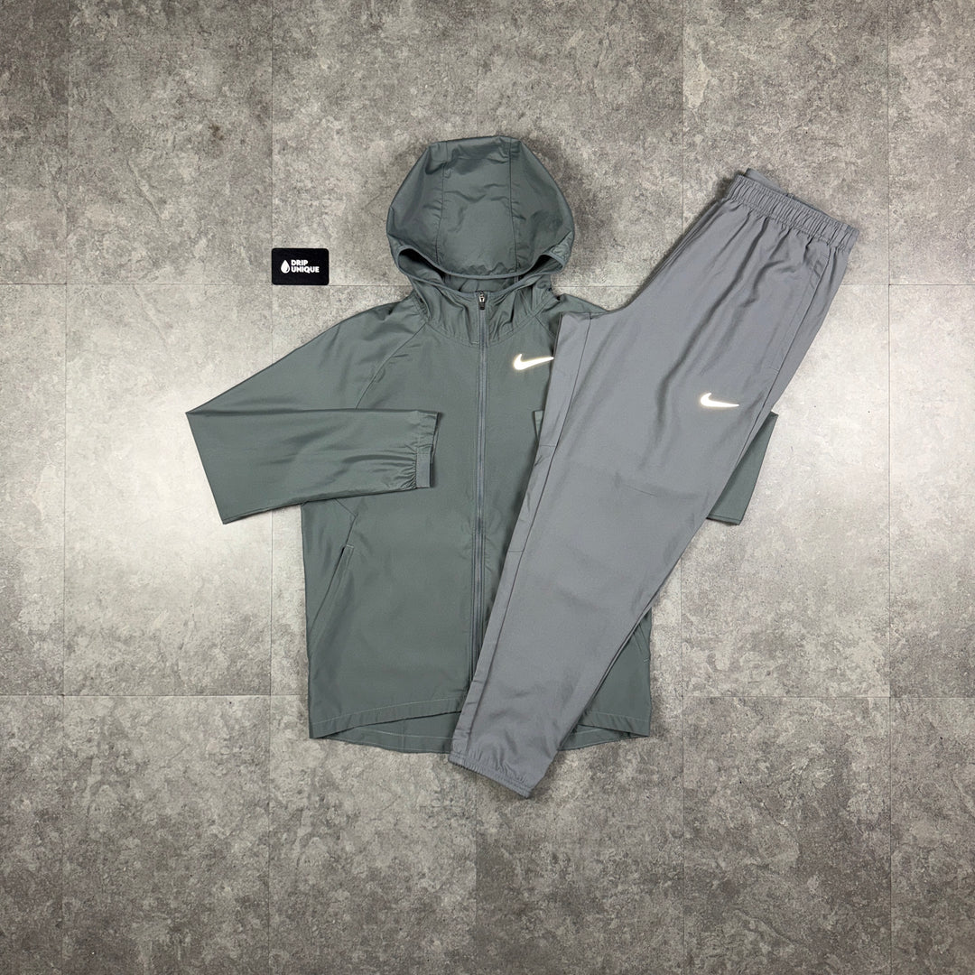 Nike Essential Windrunner Jacket Grey & Grey Nike Challenger Pants Set, nike set, dripuniqueuk