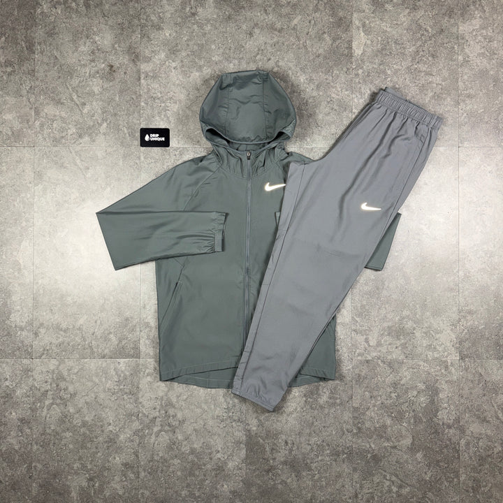 Nike Essential Windrunner Jacket Grey & Grey Nike Challenger Pants Set, nike set, dripuniqueuk