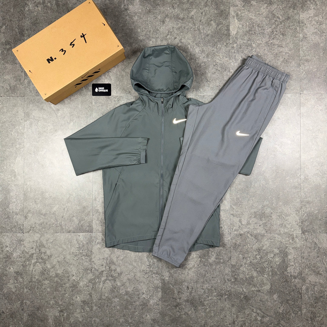 Nike Essential Windrunner Jacket Grey & Grey Nike Challenger Pants Set, nike windrunner set, dripuniqueuk