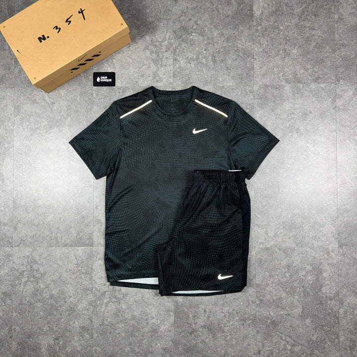 Nike Festival Miler T-Shirt Black & Black Festival Challenger Shorts Set, nike miler set, dripuniqueuk