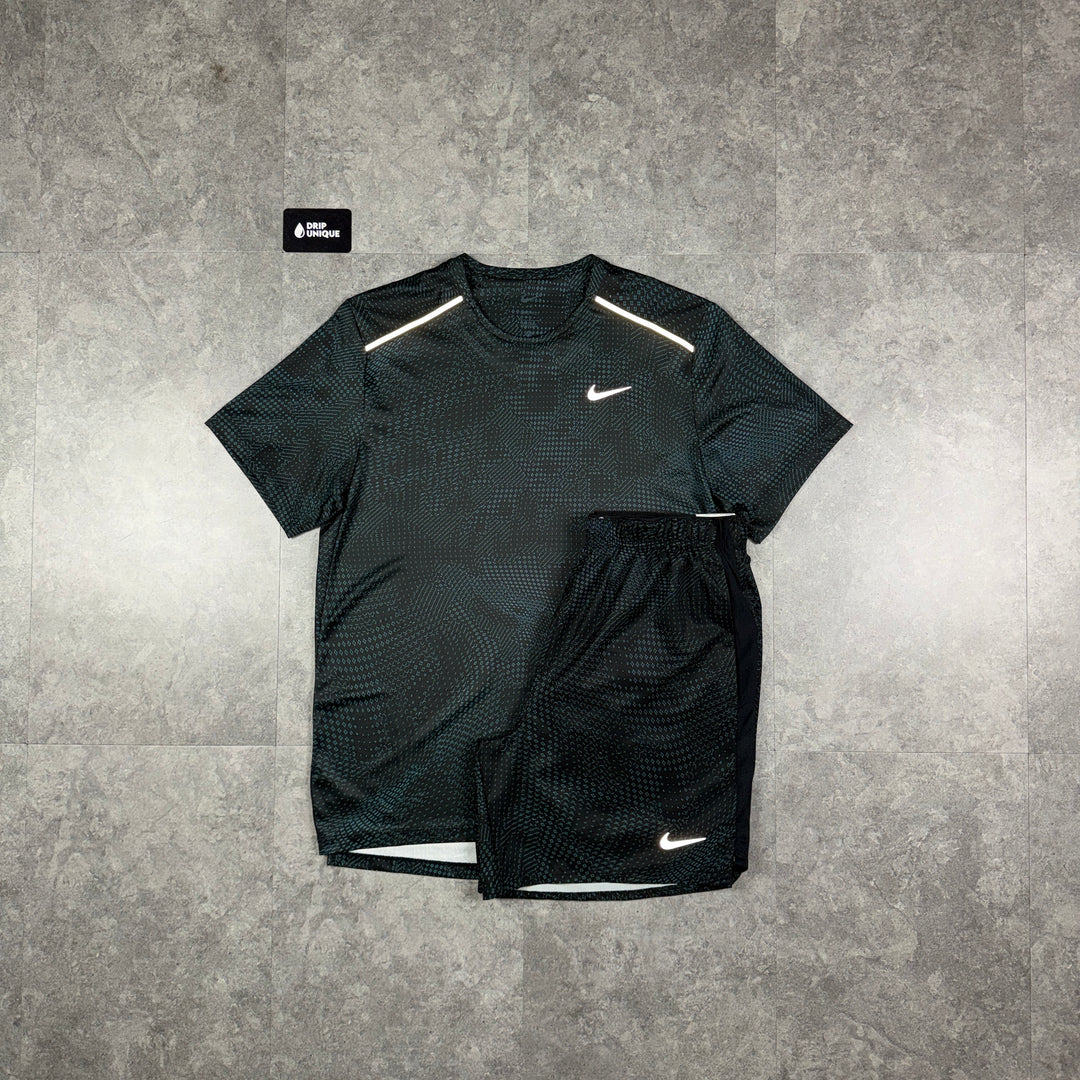 Nike Festival Miler T-Shirt Black & Black Festival Challenger Shorts Set, nike set, dripuniqueuk
