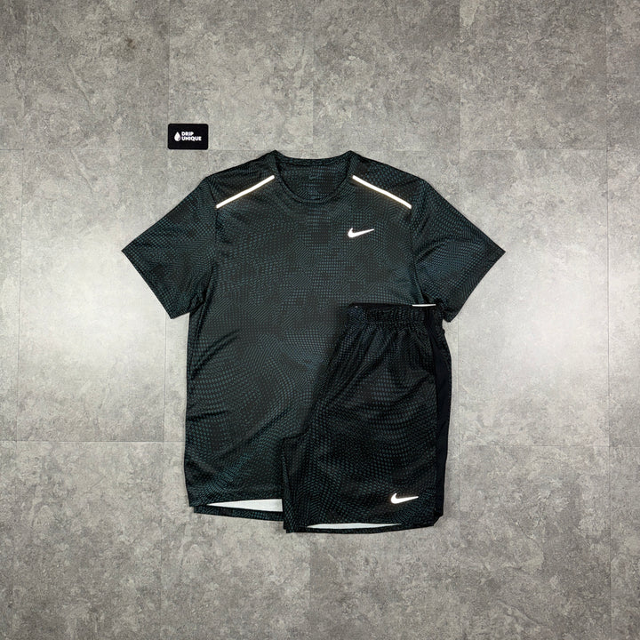 Nike Festival Miler T-Shirt Black & Black Festival Challenger Shorts Set, nike set, dripuniqueuk