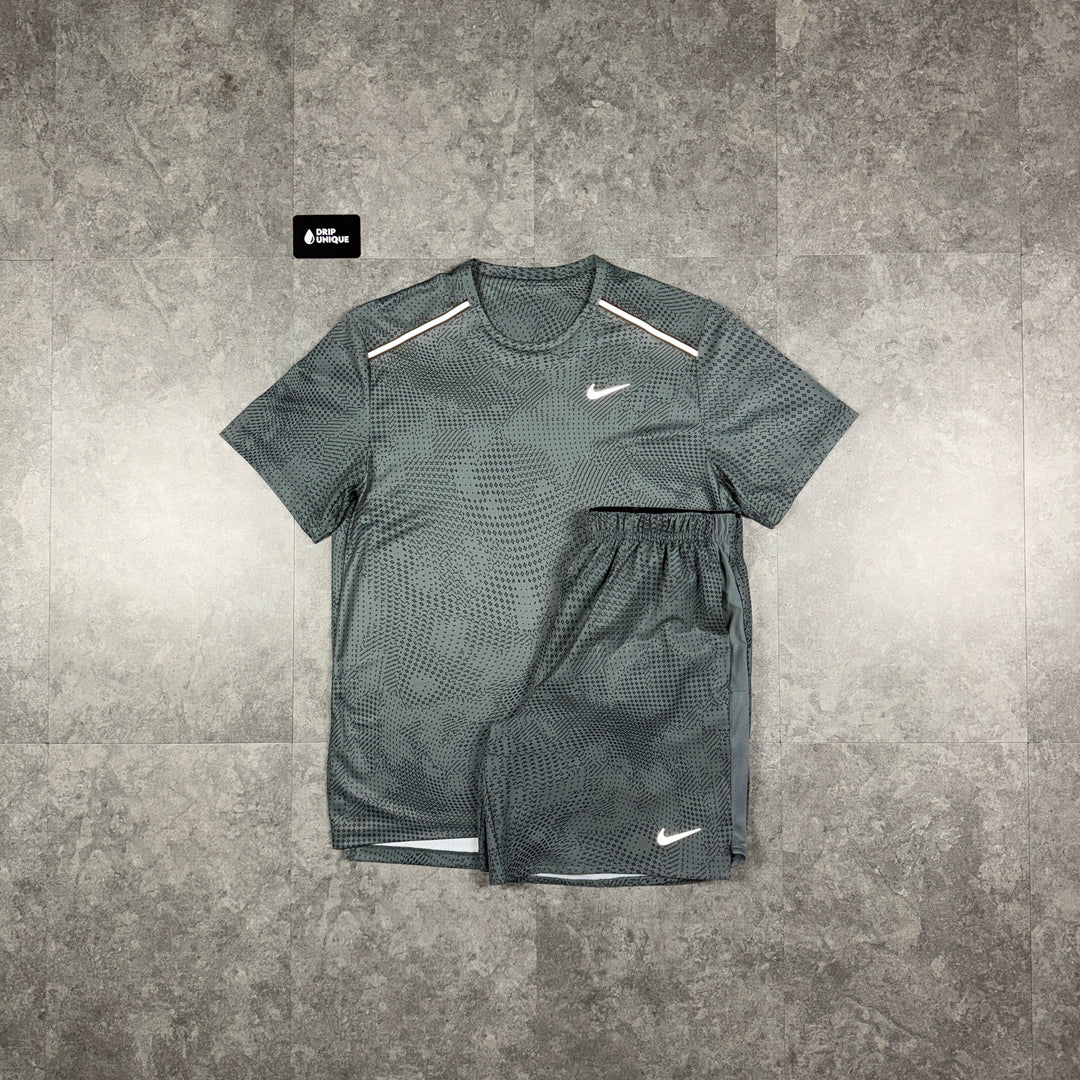 Nike Festival Miler T-Shirt Grey & Grey Festival Challenger Shorts Set, nike set, dripuniqueuk