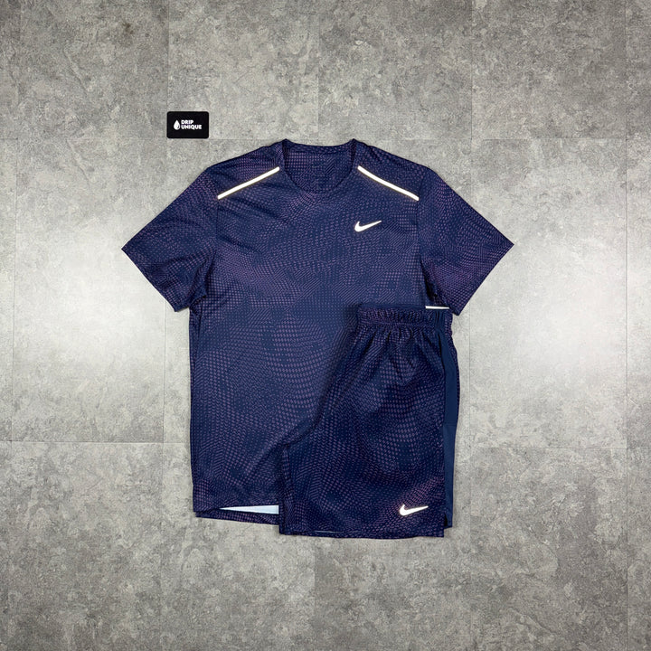 Nike Festival Miler T-Shirt Midnight Navy & Navy Festival Challenger Shorts Set, nike set, dripuniqueuk