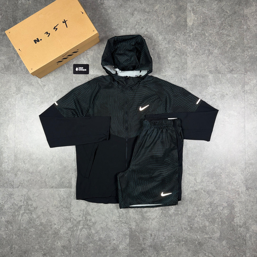 Nike Festival Repel Miler Windrunner Jacket Black & Black Festival Challenger Shorts Set, nike jacket set, dripuniqueuk
