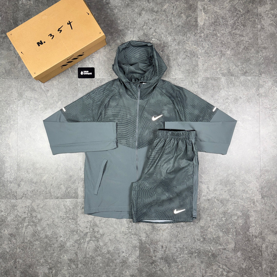Nike Festival Repel Miler Windrunner Jacket Grey & Grey Festival Challenger Shorts Set, nike jacket set, dripuniqueuk