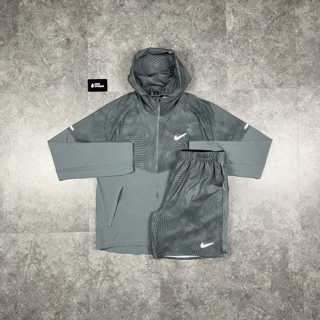 Nike Festival Repel Miler Windrunner Jacket Grey & Grey Festival Challenger Shorts Set, nike set, dripuniqueuk