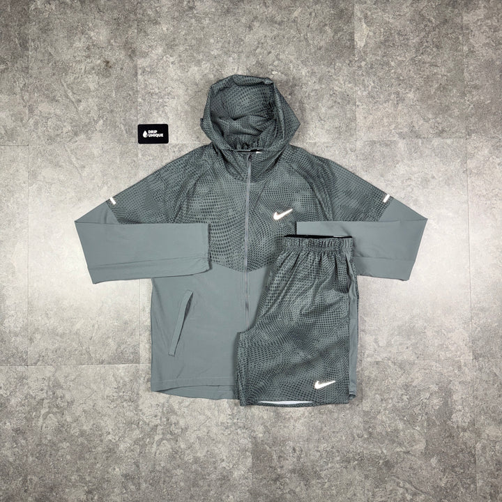 Nike Festival Repel Miler Windrunner Jacket Grey & Grey Festival Challenger Shorts Set, nike set, dripuniqueuk