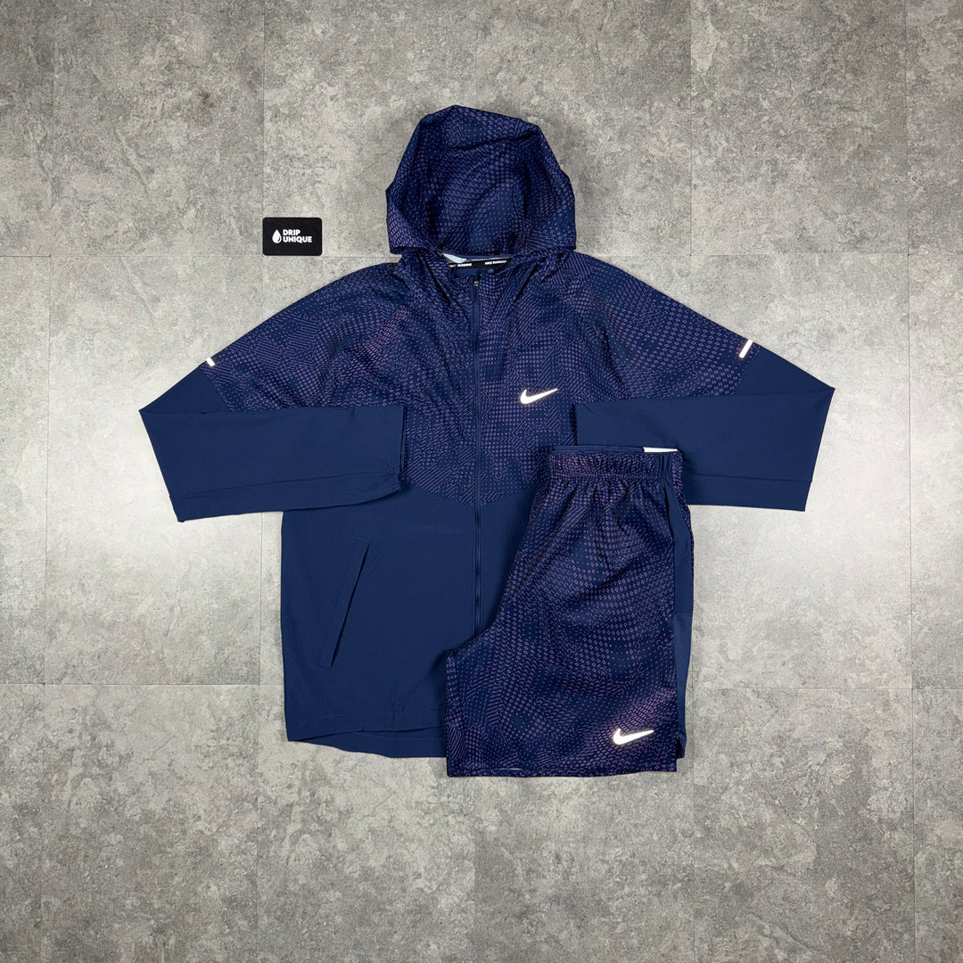 Nike Festival Repel Miler Windrunner Jacket Midnight Navy & Navy Festival Challenger Shorts Set, nike set, dripuniqueuk