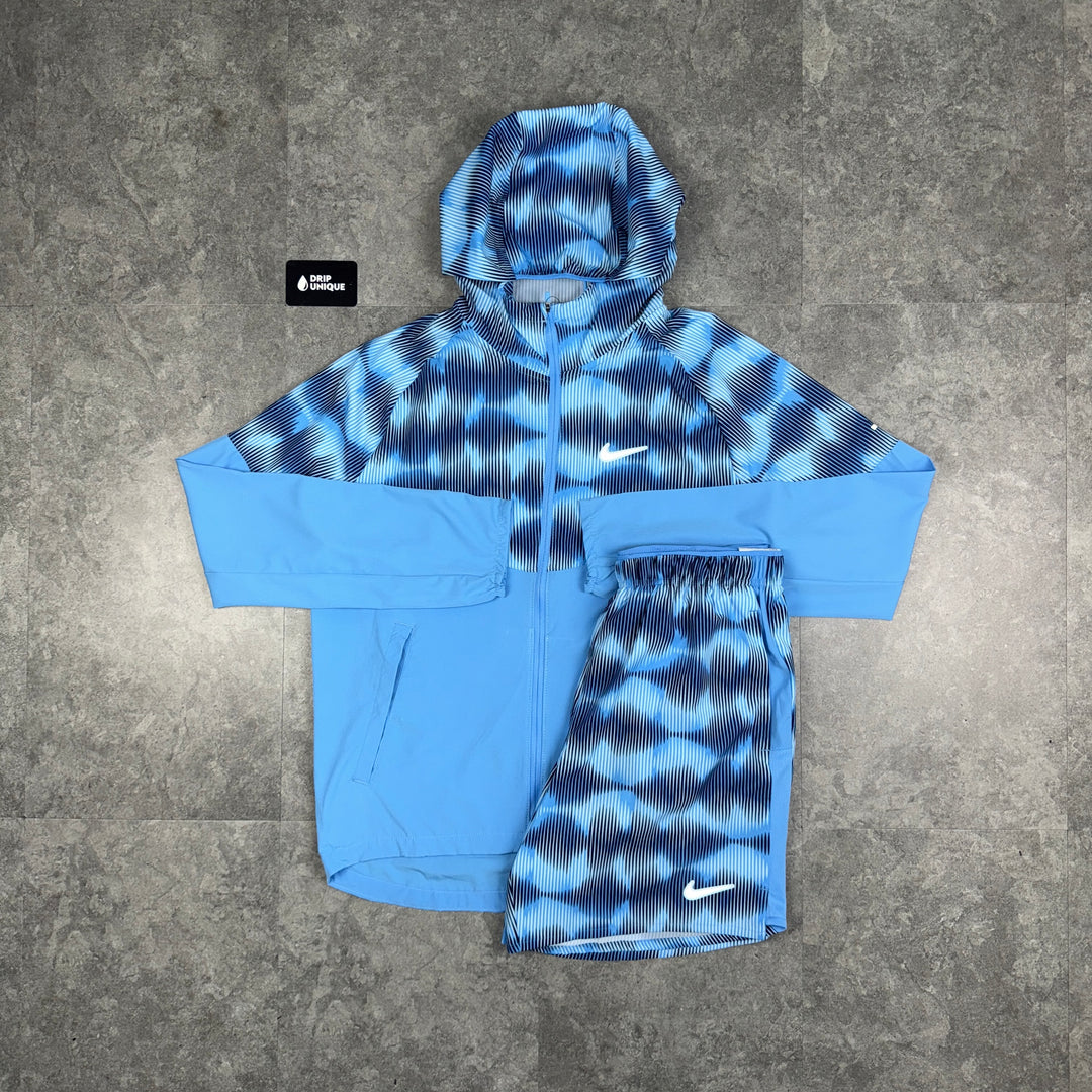 Nike Festival Windrunner Jacket University Blue & Blue Festival Challenger Shorts Set, Nike Sets, dripuniqueuk