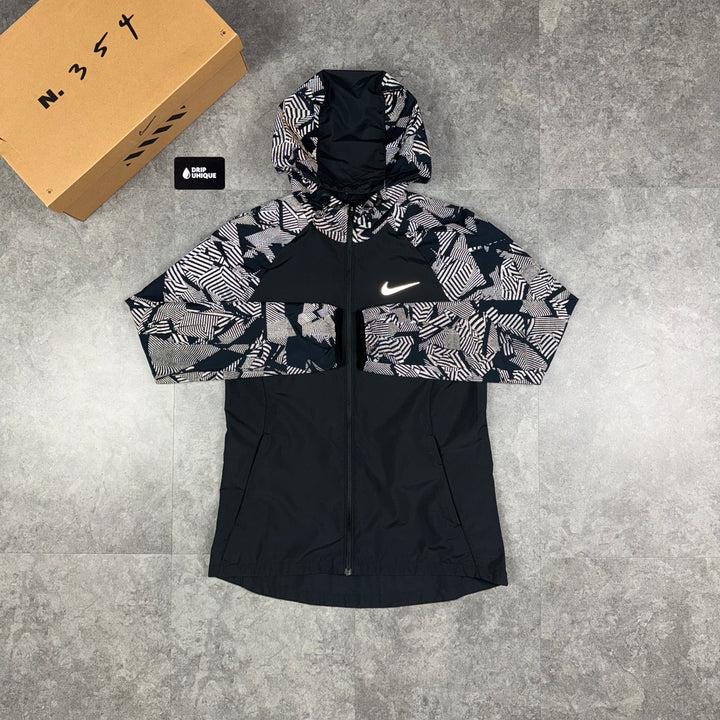 Nike Flash Essential Reflective Windrunner Jacket Black, Nike Windbreaker, dripuniqueuk