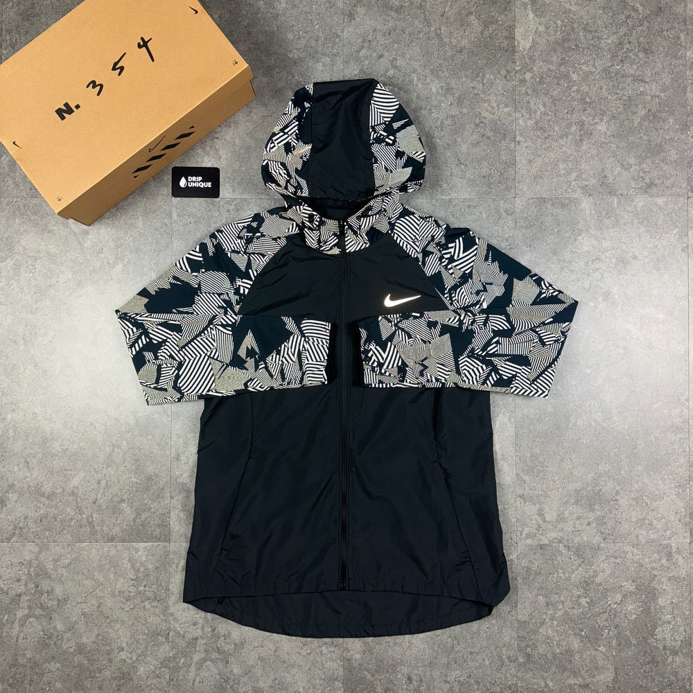 Nike Flash Essential Reflective Windrunner Jacket Black, Nike Windrunner Jacket, dripuniqueuk
