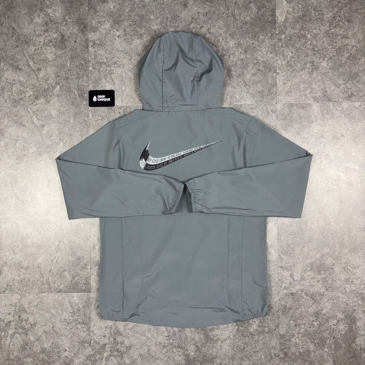Nike Form GFX Windrunner Jacket Grey & Grey Nike Challenger GFX Pants Set, Nike Jacket Set, dripuniqueuk