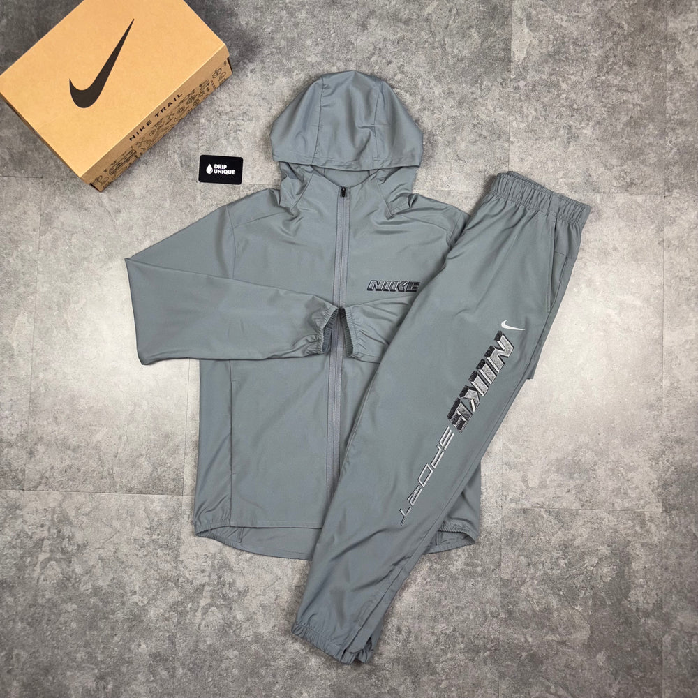 Nike Form GFX Windrunner Jacket Grey & Grey Nike Challenger GFX Pants Set, Nike sets, dripuniqueuk