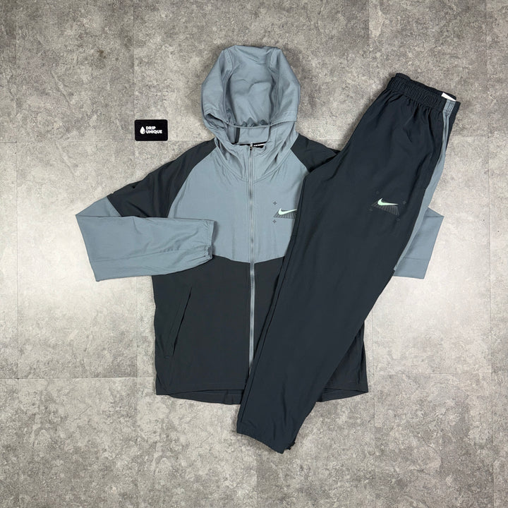 Nike Graphic Performance Windrunner Jacket Grey & Grey Nike Pants Set, nike sets, dripuniqueuk