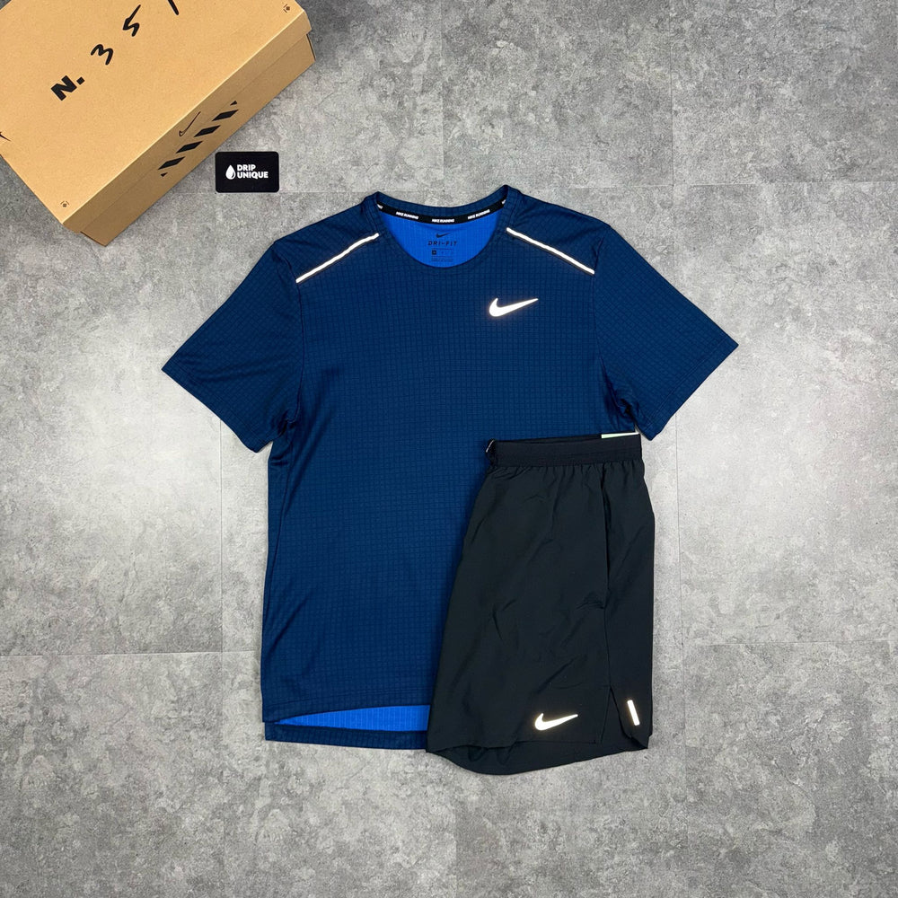Nike Hex Miler T-Shirt Blue, Nike Miler Set, dripuniqueuk