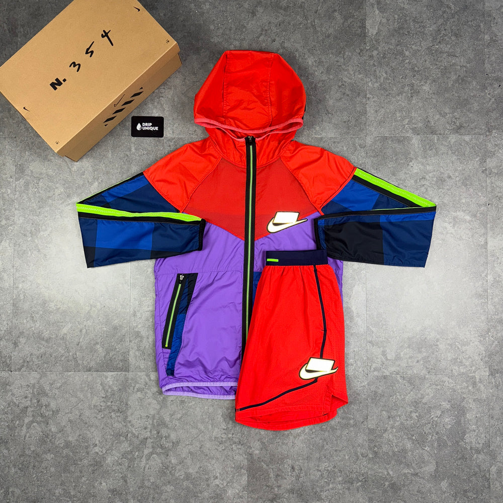 Nike Meekz Windrunner Jacket Multicolour & Nike Meekz Shorts Set, Nike Sets for men, dripuniqueuk