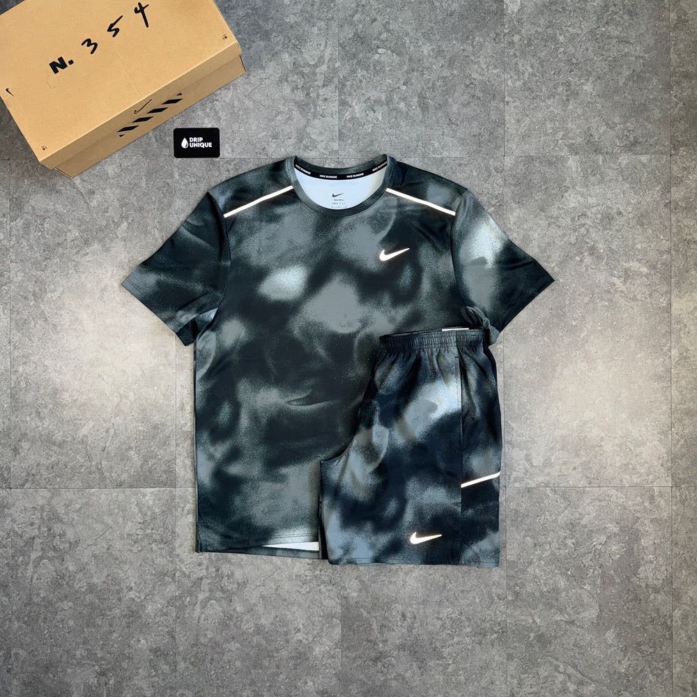 Nike Miler 3.0 T-Shirt Black Camo & Black Camo Challenger Shorts Set, nike tshirt set, dripuniqueuk