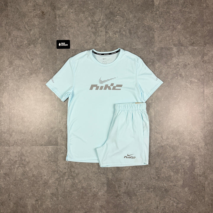Nike Miler Flash T-Shirt Armoury Blue & Armoury Blue Flash Challenger Shorts Set, nike set, dripuniqueuk