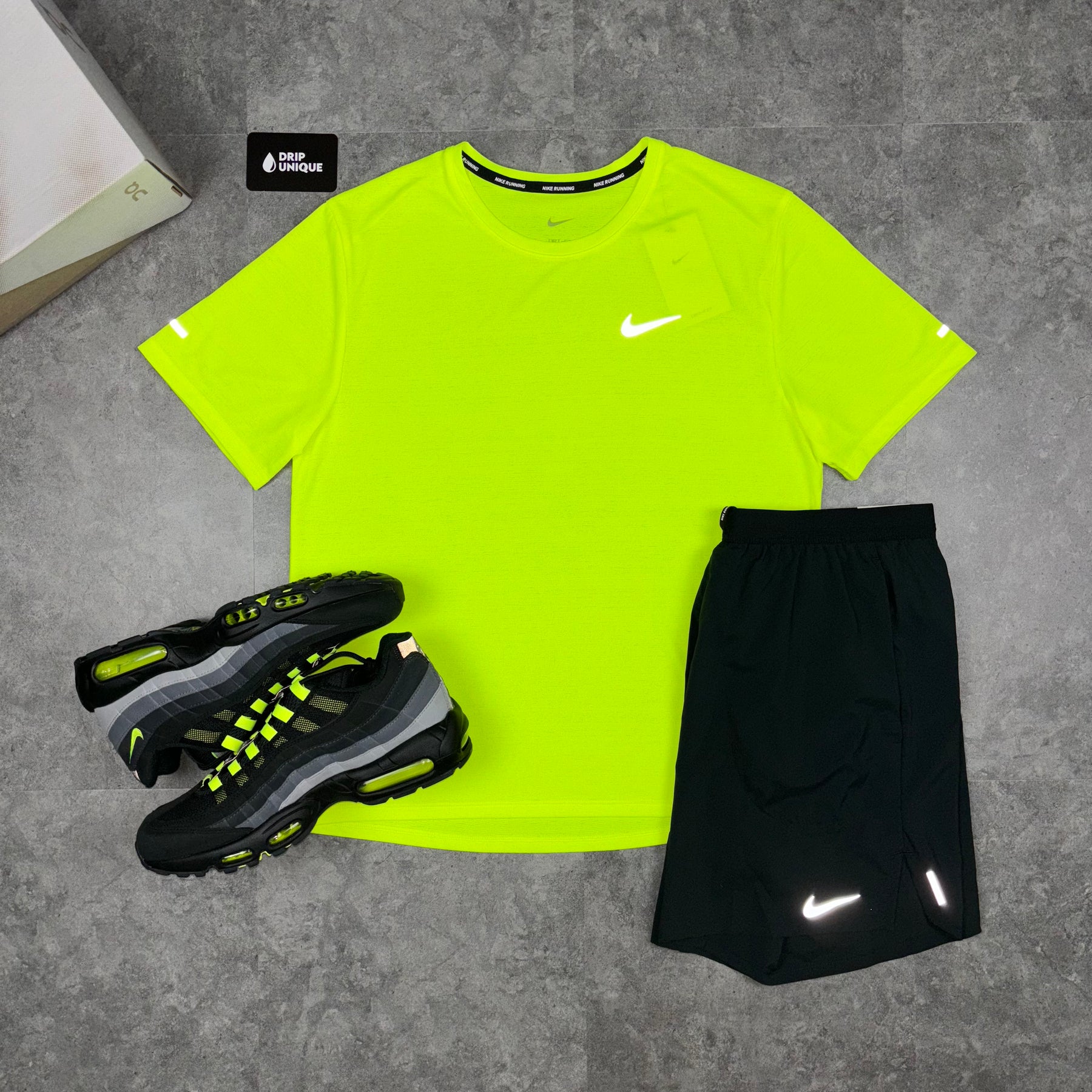 Grey and neon green nike shirt cheap
