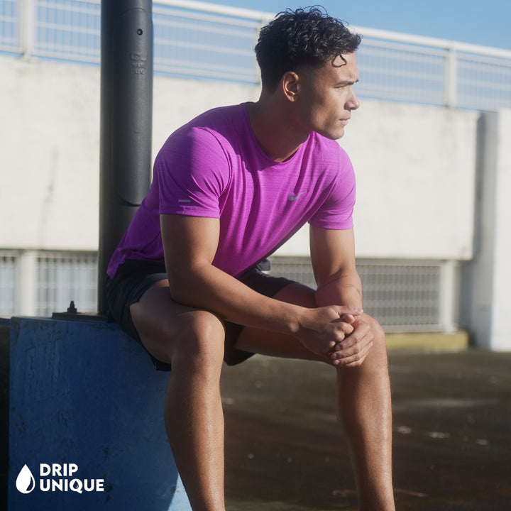 Nike Miler T-Shirt 2.0 Purple & Black Flex Stride Shorts Set, Nike Miler Set, dripuniqueuk