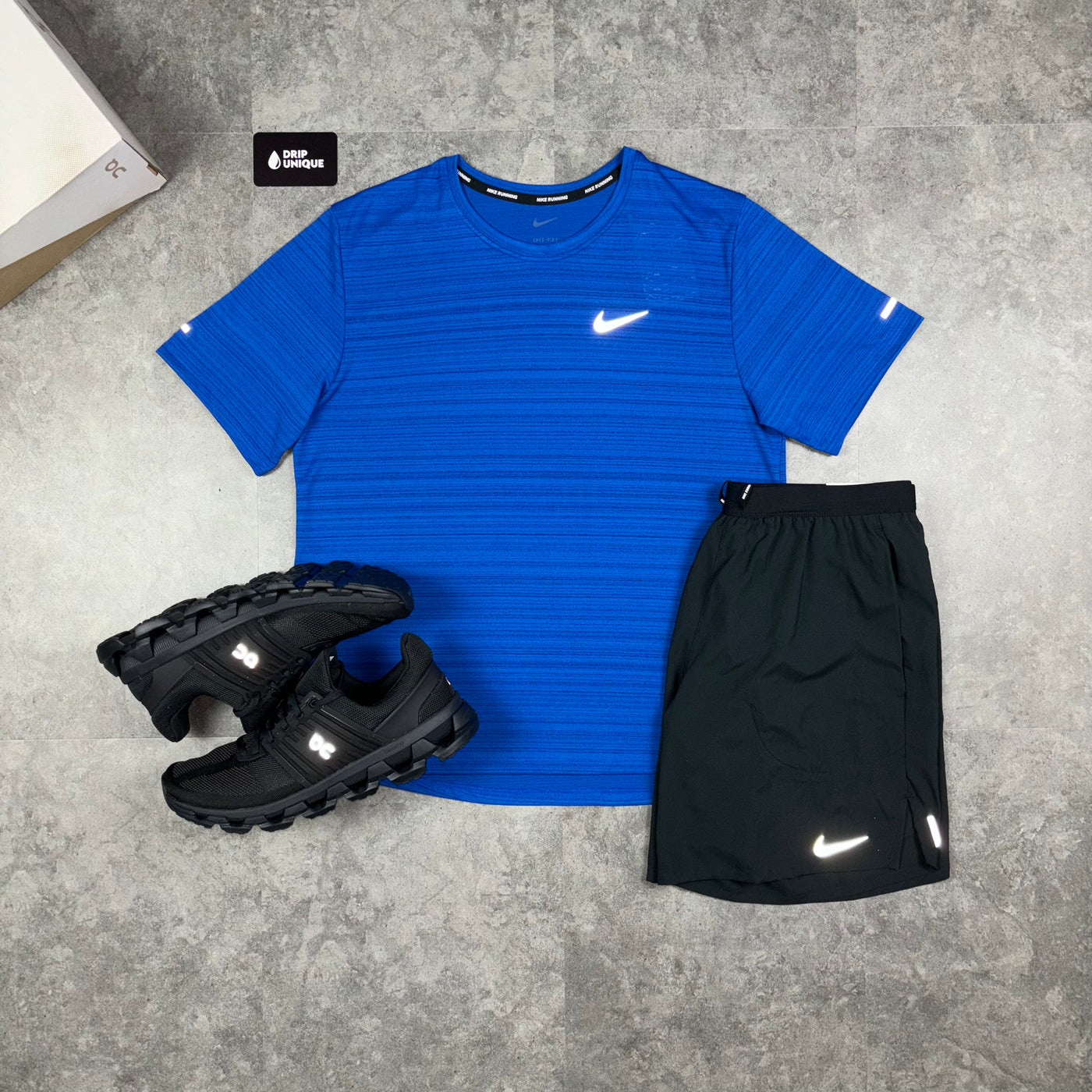 Royal blue and black nike shirt top