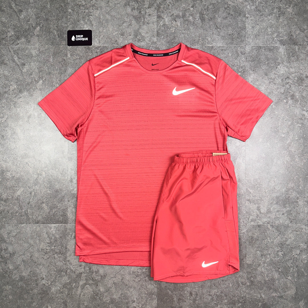 Nike Miler T-Shirt Adobe & Adobe Challenger Shorts Set, Nike Miler Set, dripuniqueuk