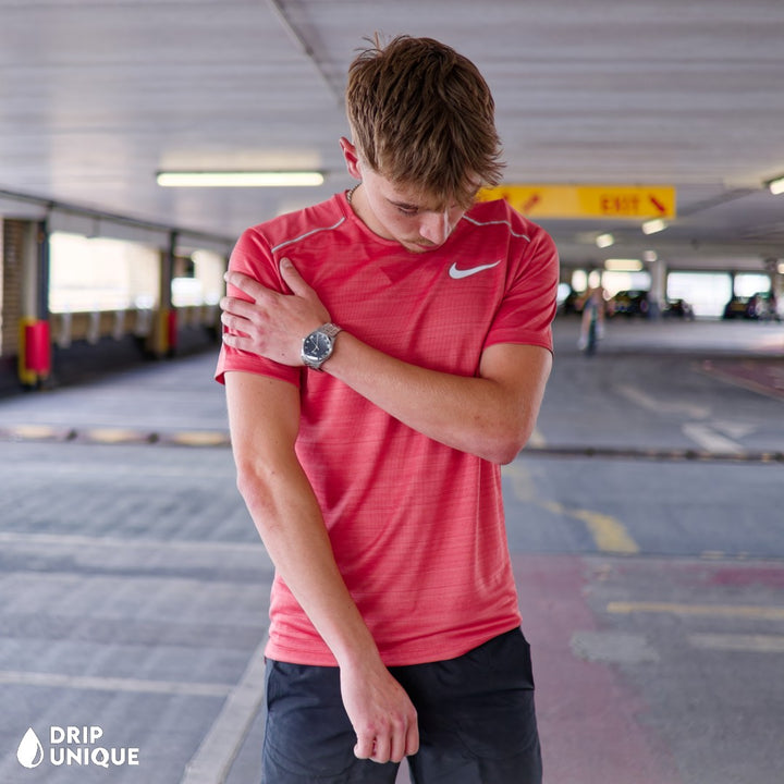 Nike Miler T-Shirt Adobe & Black Flex Stride Shorts Set, Nike Sets, dripuniqueuk