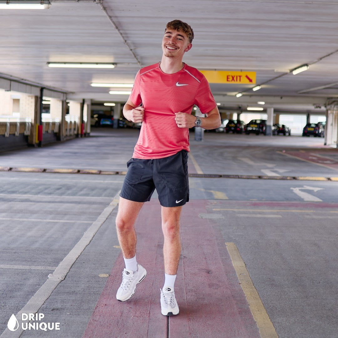 Nike Miler T-Shirt Adobe & Black Flex Stride Shorts Set, Nike Sets for men, dripuniqueuk