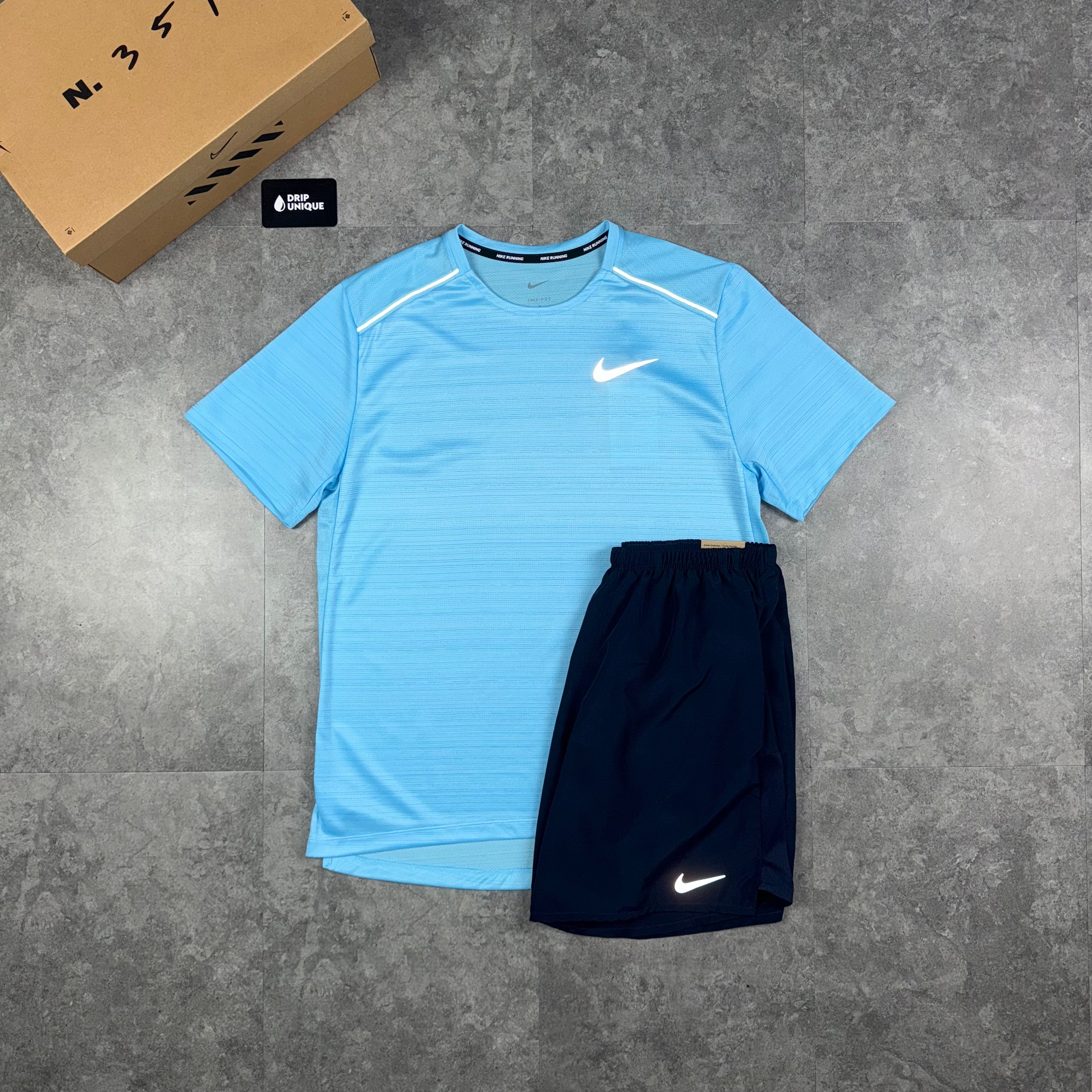 nike miler t shirt navy