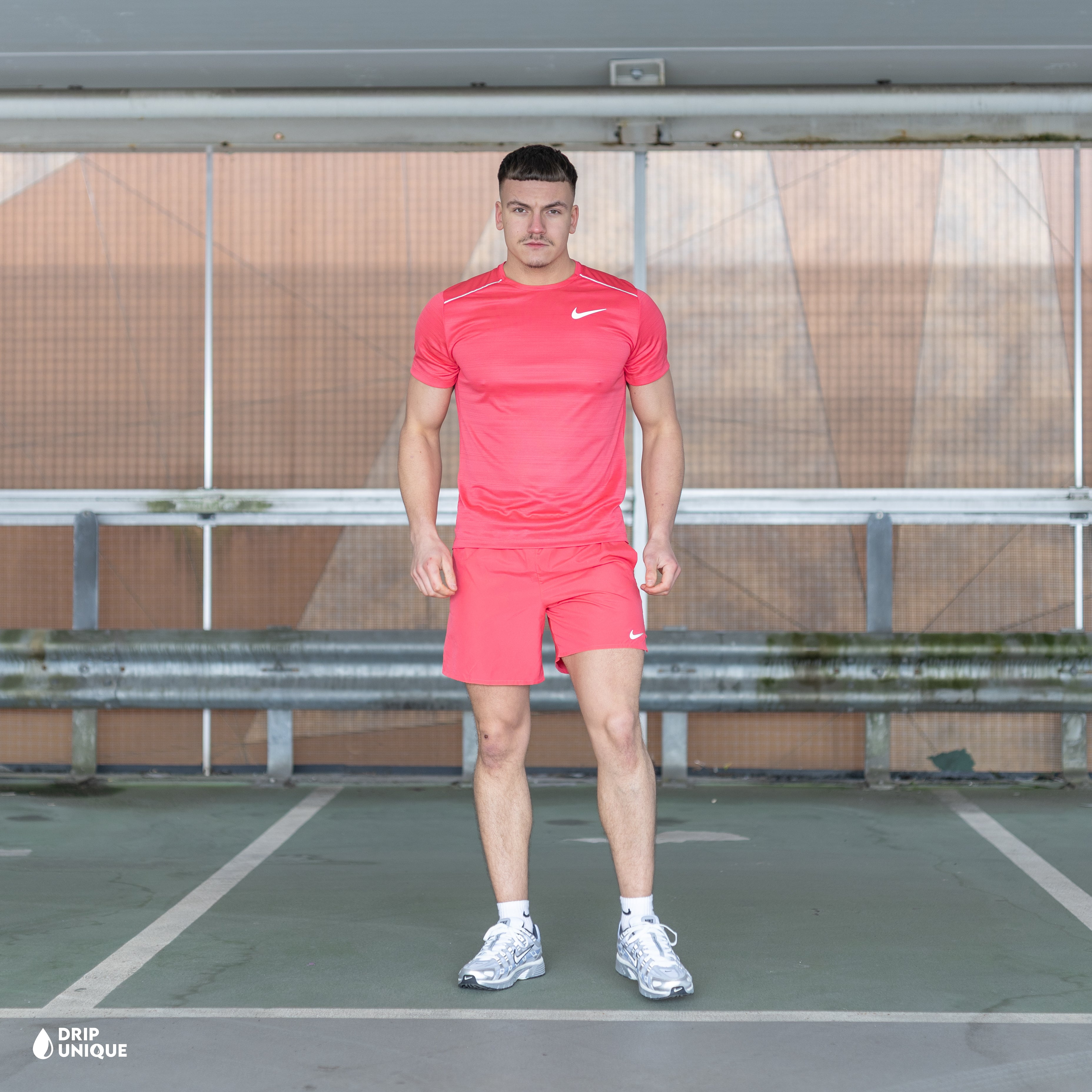 Nike Miler T-Shirt Aster Pink & Aster Pink Challenger Shorts Set